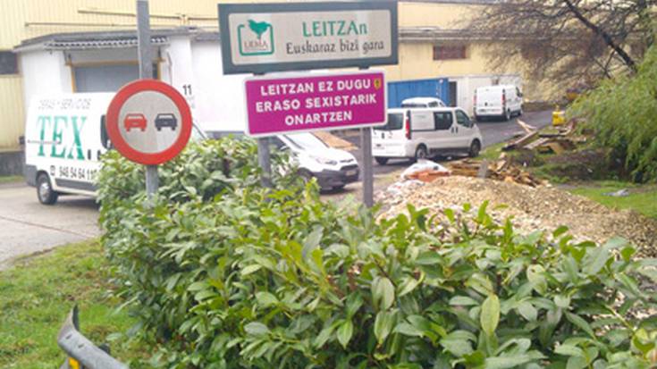 Leitzako Udalak seinale moreak paratu ditu eraso sexistak salatzeko