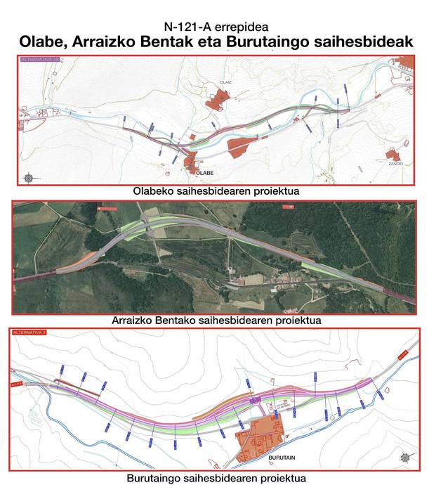 Olabeko eta Arraizko Bentako saihesbideen proiektuak 400.000 euroan esleitu dituzte
