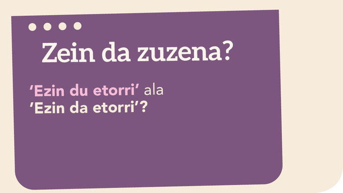 *‘Ezin du etorri’ ala ’Ezin da etorri’?