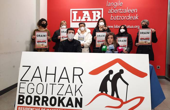Nafarroako zahar egoitzetako hitzarmen baten aldeko kanpaina hasi du LAB sindikatuak