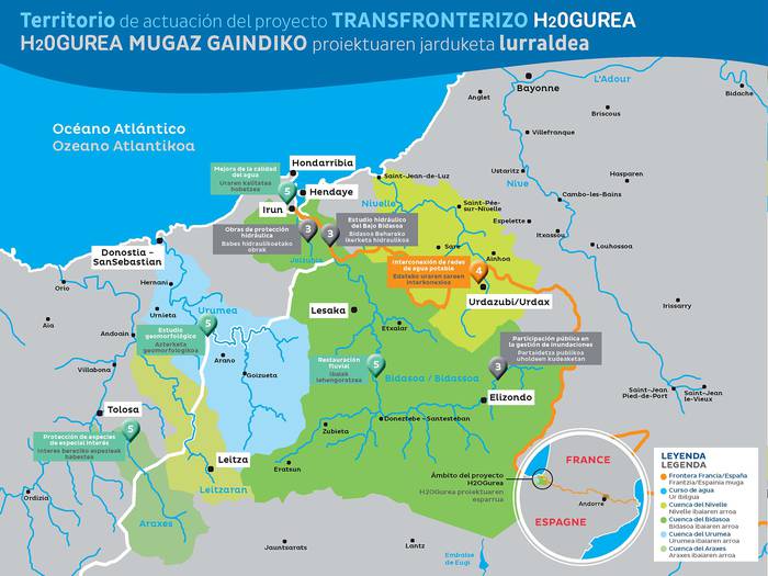 H2O Gurea proiektuak hiru urte bete ditu Bidasoa, Urdazuri eta Urumea ibaien mugen elkar arteko kudeaketa landuz