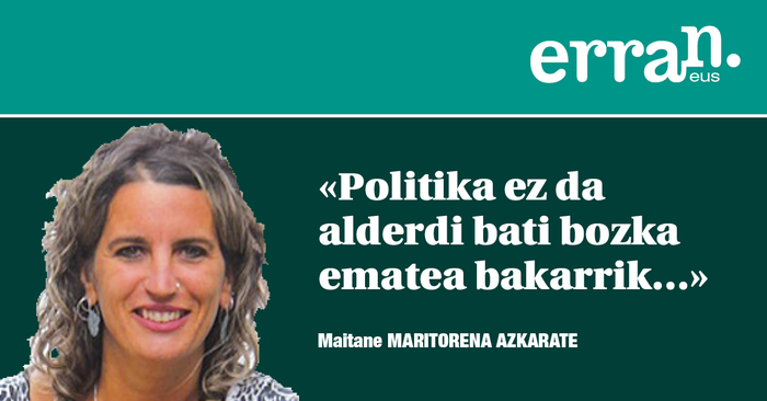 -Politika pitta bat? -Bai, esker mila.
