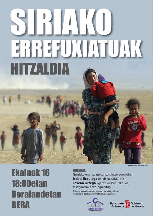 Siriako errefuxiatuei buruzko hitzaldia eskainiko dute ekainaren 16an Beran