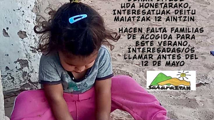 Saharaztan elkarteak harrera familiak behar ditu uda honetan saharar haurrak hartzeko