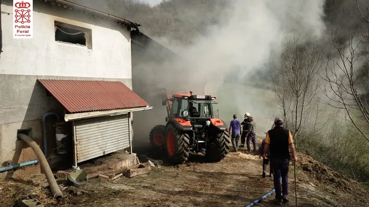 Donamariako etxalde batean izandako sutean bederatzi behi kiskalita hil dira