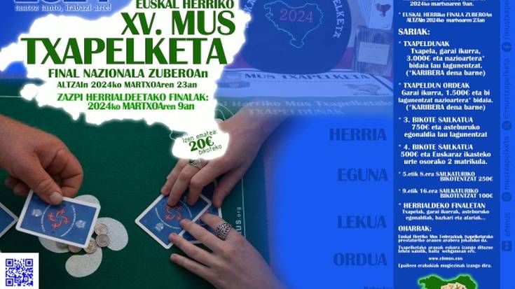 Zuberoako Altzain jokatuko den EHko mus txapelketako finalean eskualdeko zazpi bikote ariko dira