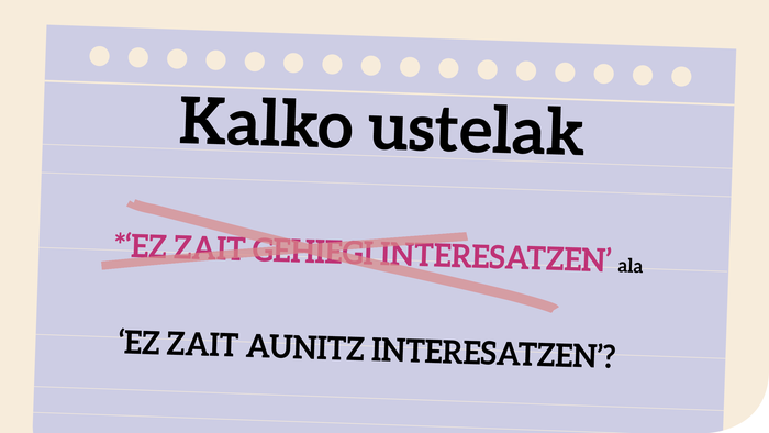 *'Ez zait gehiegi interesatzen' ala 'Ez zait aunitz interesatzen?'