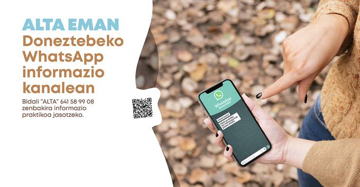 Doneztebeko Udalak herritarrekin komunikazioa hobetzeko WhatsApp difusio kanala martxan jarri du
