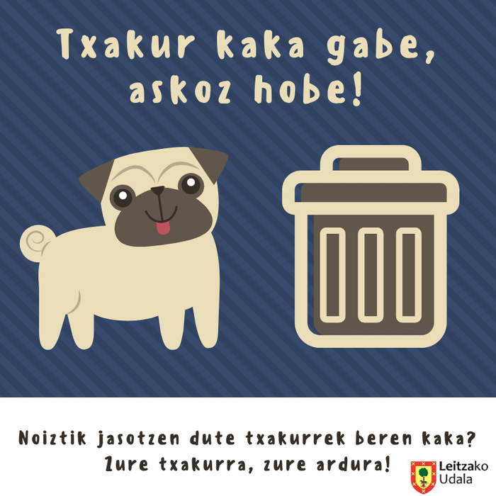 Txakur kakak biltzeko kanpaina berri bati ekin dio Leitzako Udalak