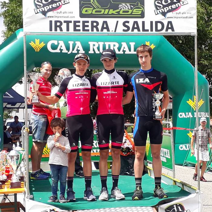 Afizionatu mailako Nafarroako erlojupeko txapelketan podiumera igo da Iñaki Irazoki txirrindulari elizondarra