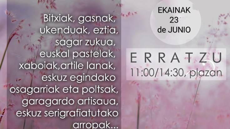 Udako lehenbiziko artisau azoka eginen dute igandean Erratzun