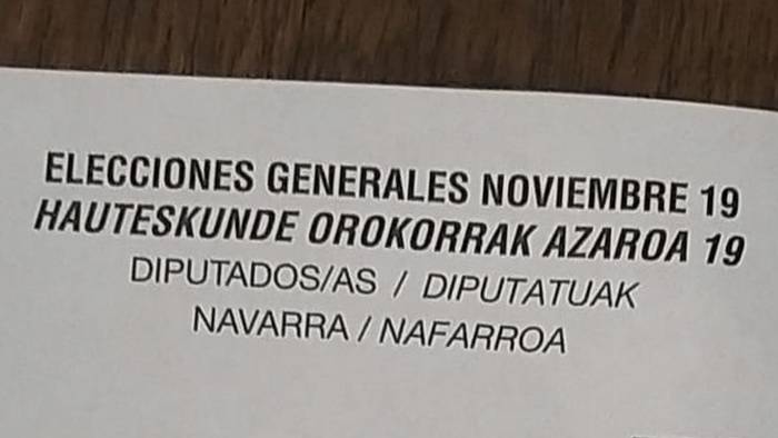 Espainiako hauteskundeetako boto paperekin gaizki-ulertua sortu da