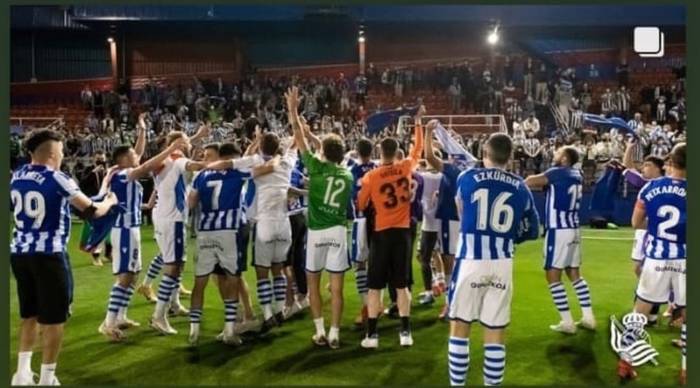 Errealeko bigarren taldea bigarren mailara igotzeko gol erabakigarria Karrikaburuk egin du