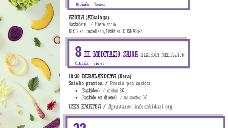 Maiatzeko agenda! Baratzegintzan hastapena, ate ir