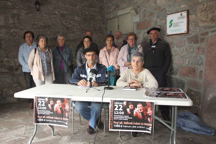Pentsioen defentsan elkarretaratzea deitu du urriaren 22an Donezteben Baztan-Bidasoko Pentsionistak Martxan elkarteak