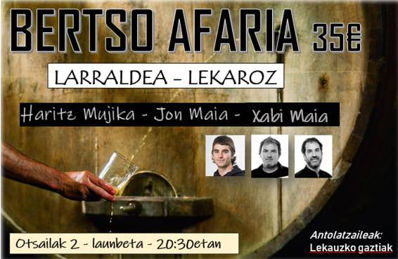 Bertso-afaria eginen dute otsailaren 2an Lekarozen