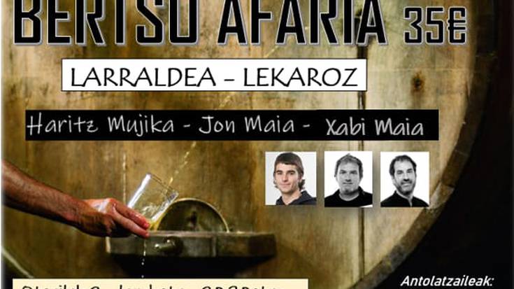 Lekarozko Larraldea sagardotegian bertso afaria otsailaren 2an