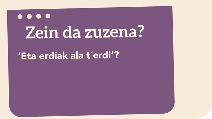 'Eta erdiak' ala 't’erdi'?