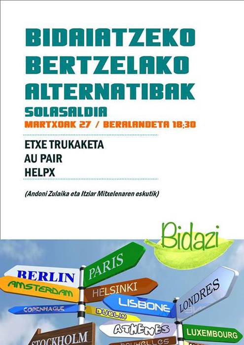 Bertze gisa batera bidaiatzeko alternatiben inguruko solasaldi praktikoa