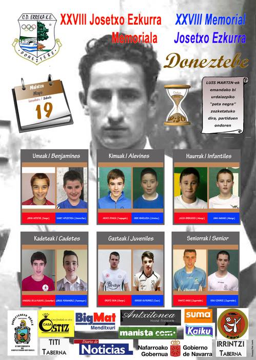XXVIII. Josetxo Ezkurra Memorialeko buruz buruko finalak jokatuko dituzte maiatzaren 19an Donezteben